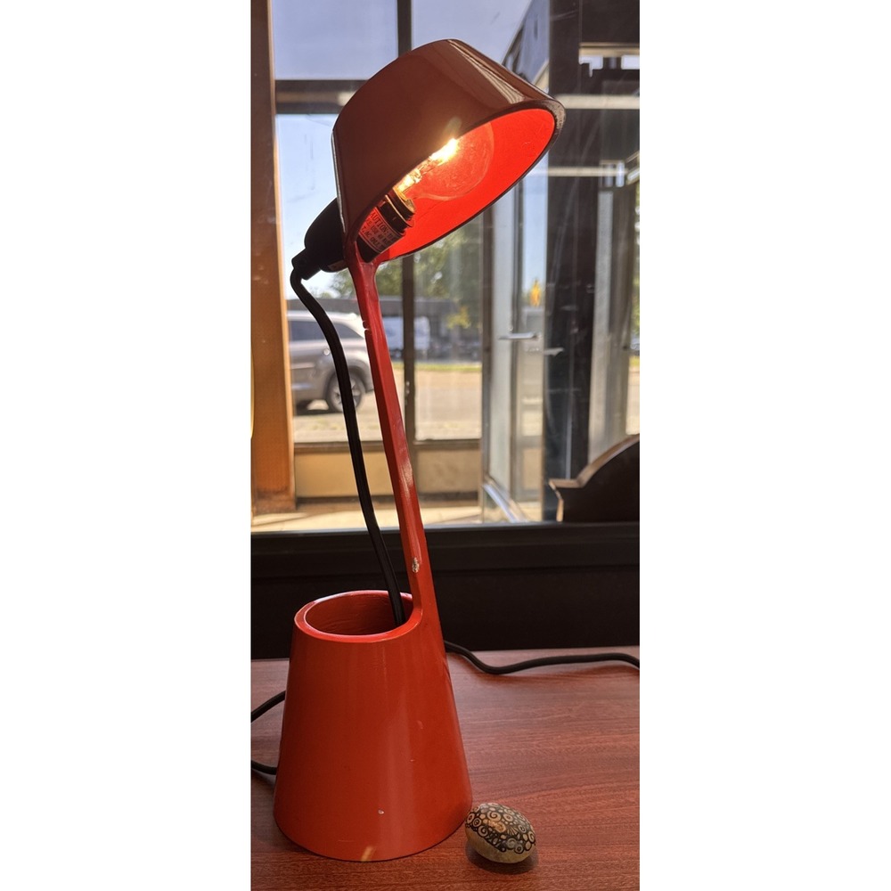 Vintage Tom Dixon Desk Lamp Red MCM Heavy Tag LNL01RE